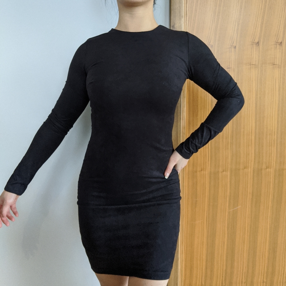 Suede bodycon dress